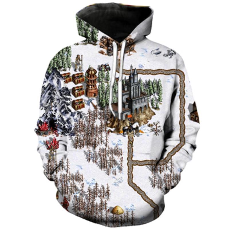 

Толстовки с капюшоном Игра Heroes of Might Magic 3D Printed Толстовки мужские и женские с капюшоном большого размера Модный детский пуловер M