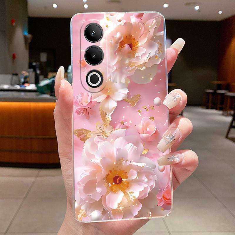 Case For OnePlus ACE 3V 2V Flower Butterfly Phone Capa OnePlus ACE3V ACE2V Funda Coque Soft Silicone Transparent TPU Jelly Cover