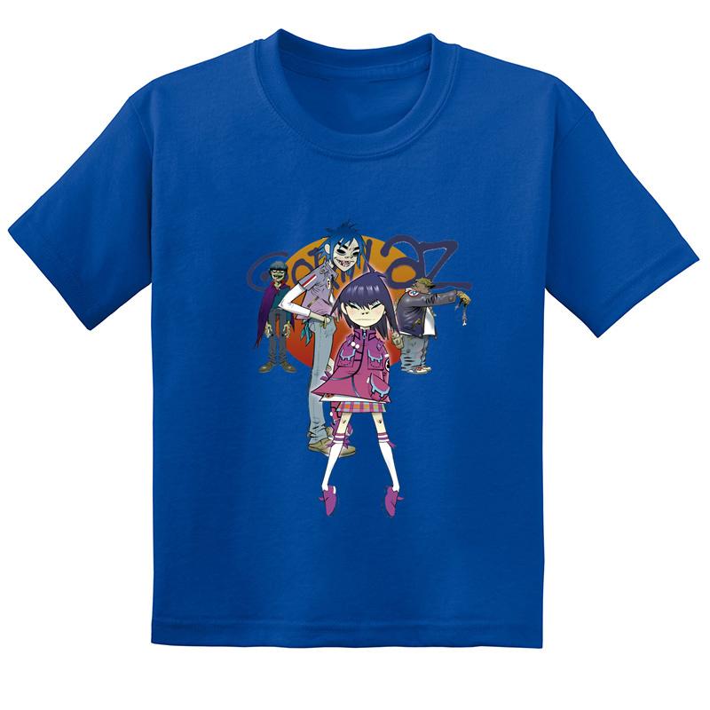Hot-selling Gorillaz Rock Band Printed Summer Fashionable Pure   Short-sleeved T-shirt for Boys and Girls