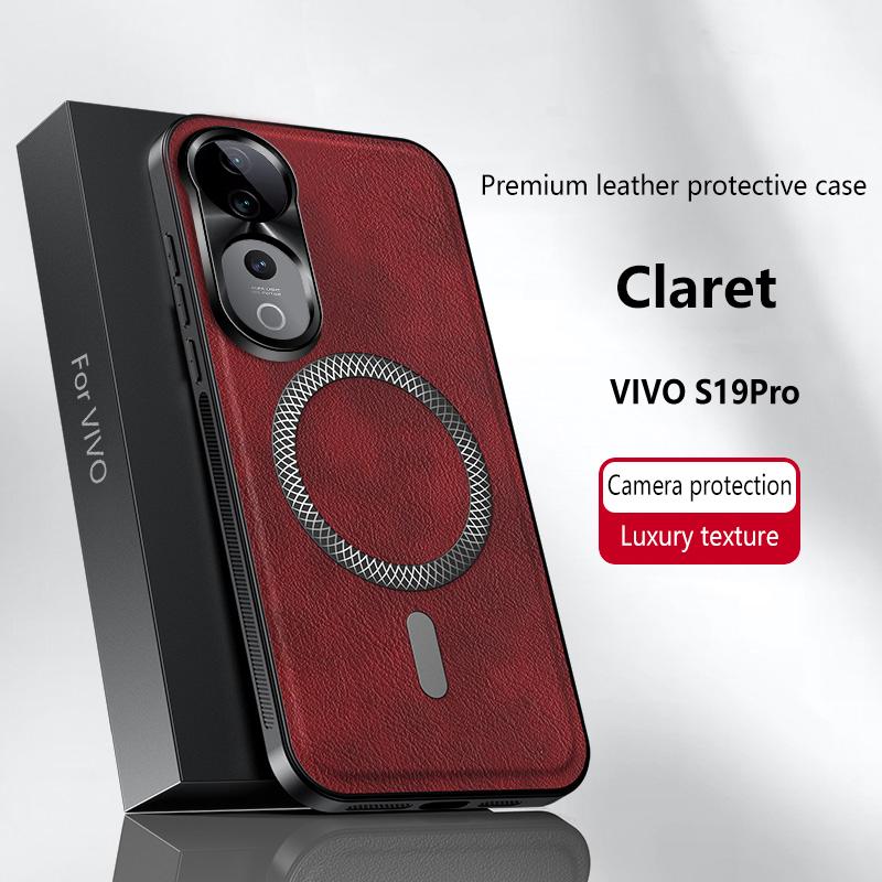 Luxusní PU kožené pouzdro na telefon pro Vivo V40 V30 V29 Pro Magsafe Magnetické Ochrana objektivu Nárazuvzdorný kryt pro Vivo S19 S18 S17 Pro