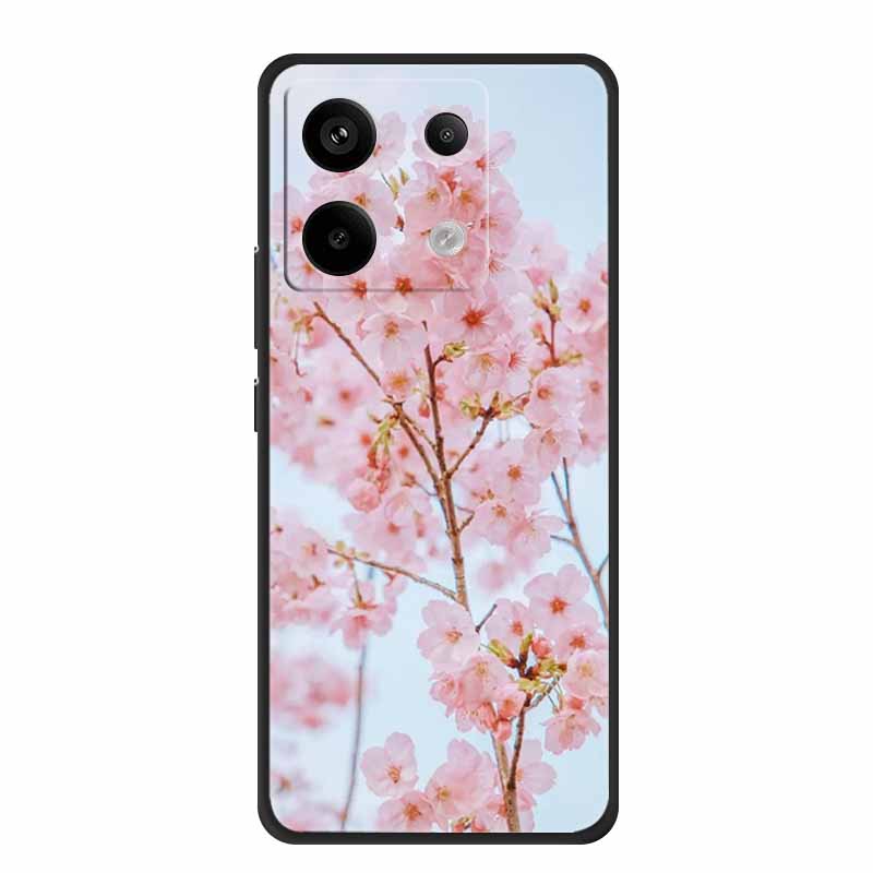 For Redmi Note 13 pro Case Pink Phone Case Fashion Silicone TPU Soft Back Cover Redmi Note 13 Pro Flower Capa 6.67" Cats Coque