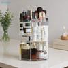Organizzatore per Trucco Rotante a 360° Rastrelliera Trasparente in Acrilico per Cosmetici, Skincare, Pennelli e Prodotti di Bellezza