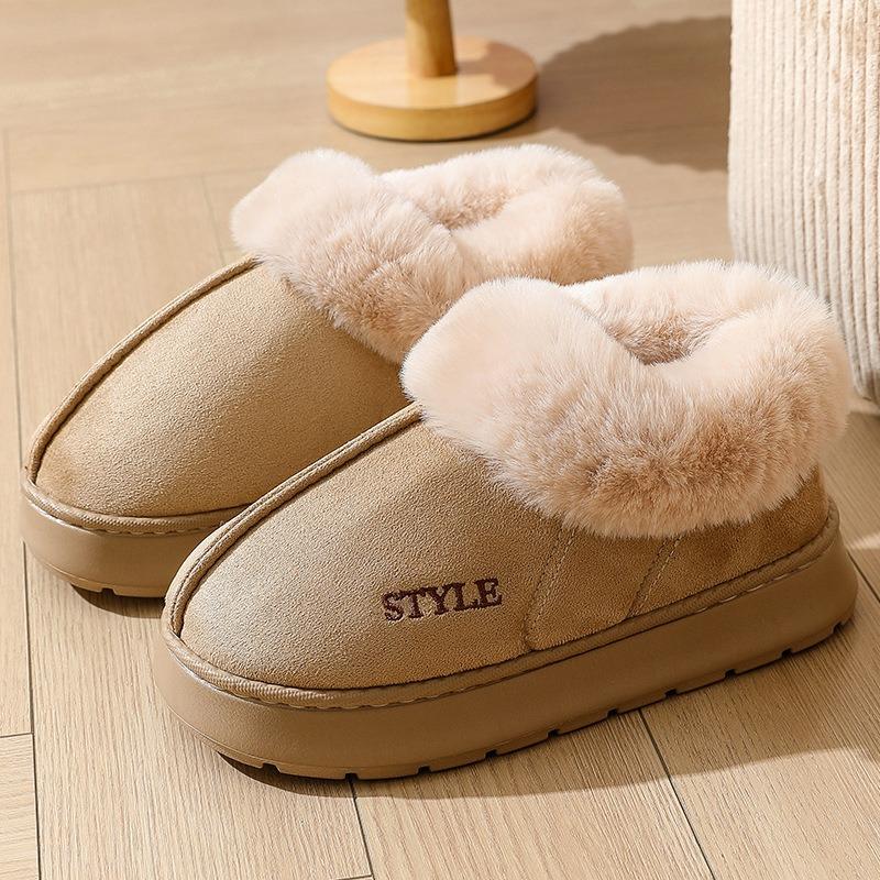 All-inclusive Suede Cotton Slippers Home Thickened Thermal Bag Heel Confinement Shoes EA Non-slip Snow Boots