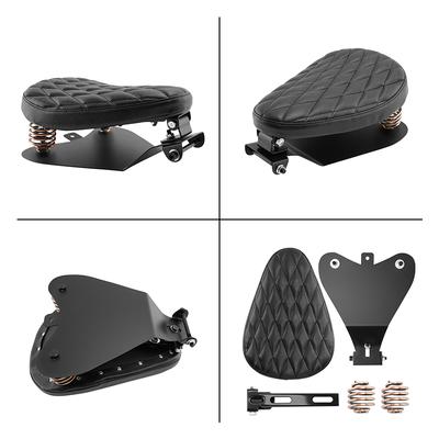 Selle de selle en cuir PU pour moto Harley Custom Chopper Sportster pour Bobber pour Honda pour Yamaha Rétro Noir Selle Solo
