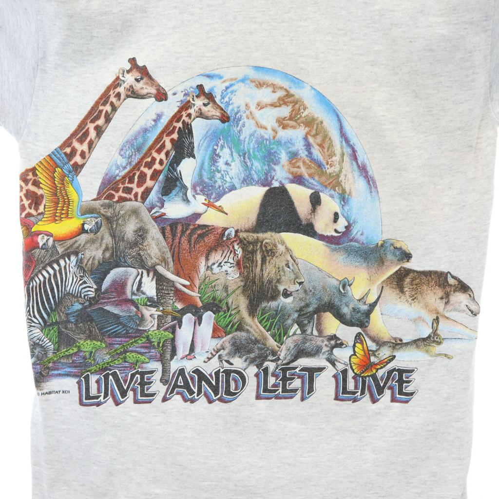 SIGNAL SPORTS 90s Made In USA Old Animal Print Short Sleeve T-shirt M Men's Used