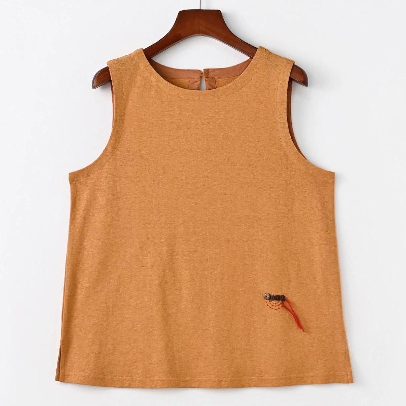 

Женские летние ретро-топы без рукавов, темперамент, удобная внутренняя верхняя одежда, жилеты 2XL оранжевый