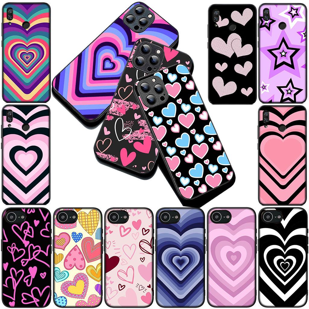 Phone Cover for Xiaomi Redmi Note 14 13 Pro Plus ProPlus 14C 13c Pro+ 5G Soft Silicone Case Star Dark Red Heart Love