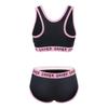 LittleForBig Women's 2-Piece Bralette Set [Playgirl] Cotton Cami and Panties (Black, Size XS)