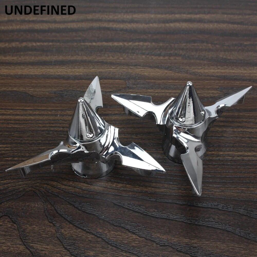 Motorrad Chrome Spun Blade Achskappen Abdeckung Spinning Vorderachsmutter Abdeckungen für Harley Sportster 883 Dyna Softail V-Rod Custom