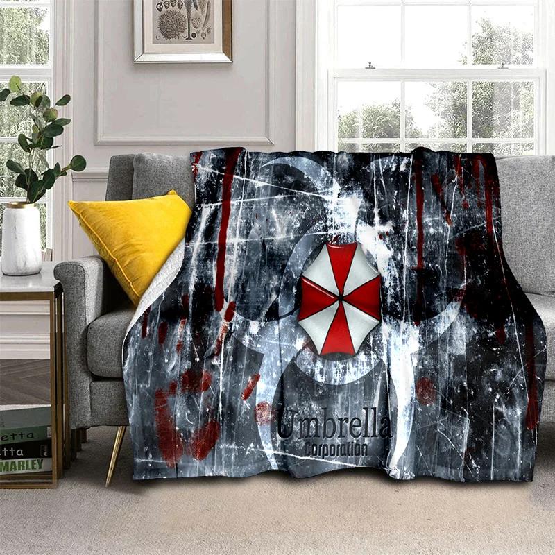 Pătură pentru jocuri 3D R-Resident Evil pentru jocuri, pătură moale pentru acasă, dormitor, pat, canapea, picnic, călătorie, birou, odihnă, pătură pentru copii