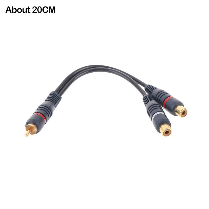 Distributor Converter Speaker Gold Cable Cord Line Cooper Wire 2 Rca Female To 1 Rca Male Splitter Cable Audio Splitter