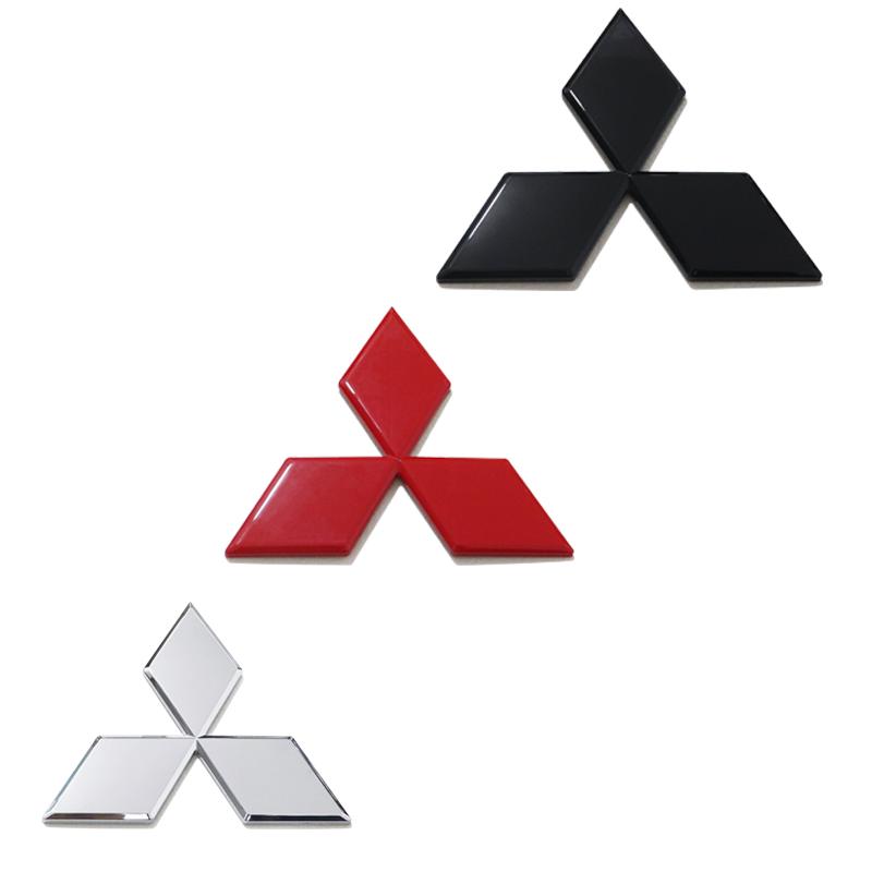 1pcs 3D ABS Car Front logo Front hood Rear Bumper tail door trunk sticker car Emblem styling Accessories For Mitsubishi