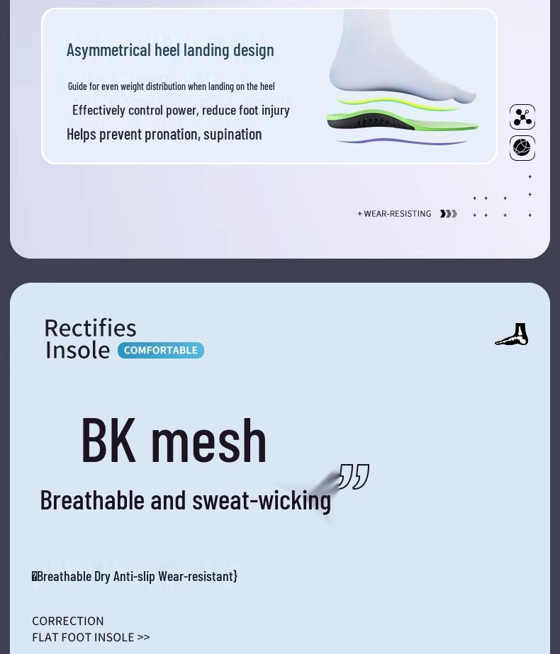 Herren Hochelastische Einlegesohlen mit Fußgewölbeunterstützung - Atmungsaktiv, Schweißabsorbierend, Stoßdämpfend, Plattfußkorrektur.