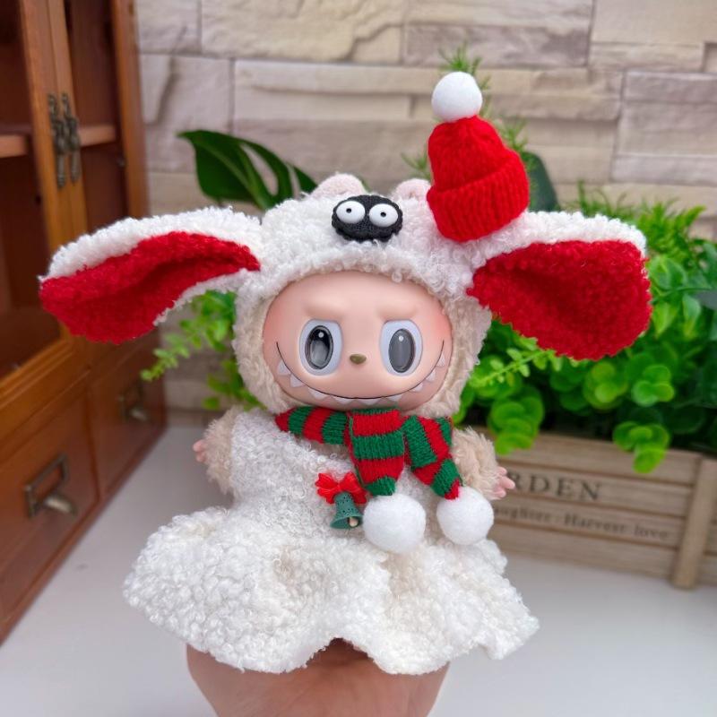 

Аксессуары LBB Одежда Подходит для V1 V2 V3 V4 Рождественский Набор Оленя Labubu Красная Одежда Рождественская Мода Подарок only Clothes