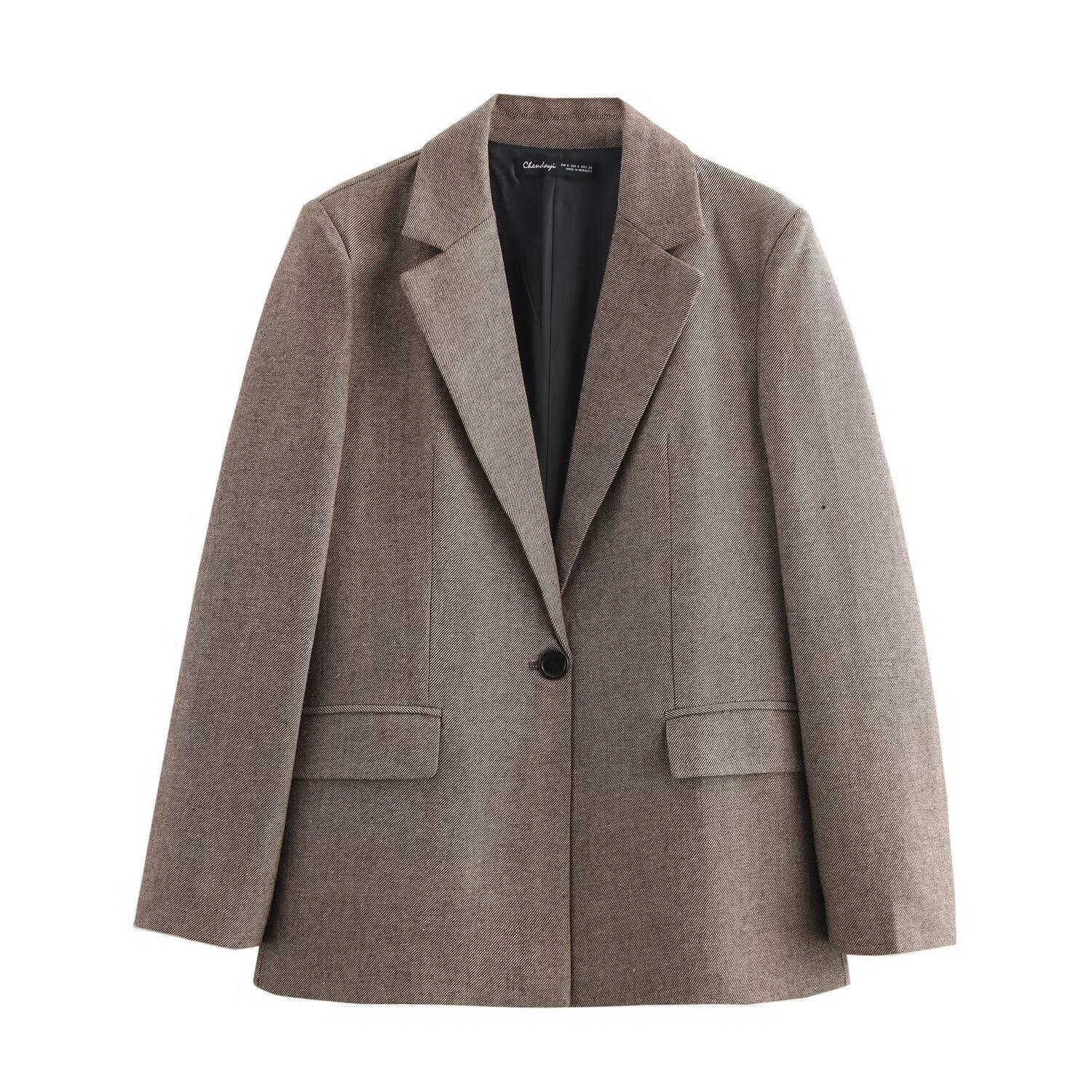 

2024 Autumn/Winter Women s Fashion Single-Button Suit Jacket Small