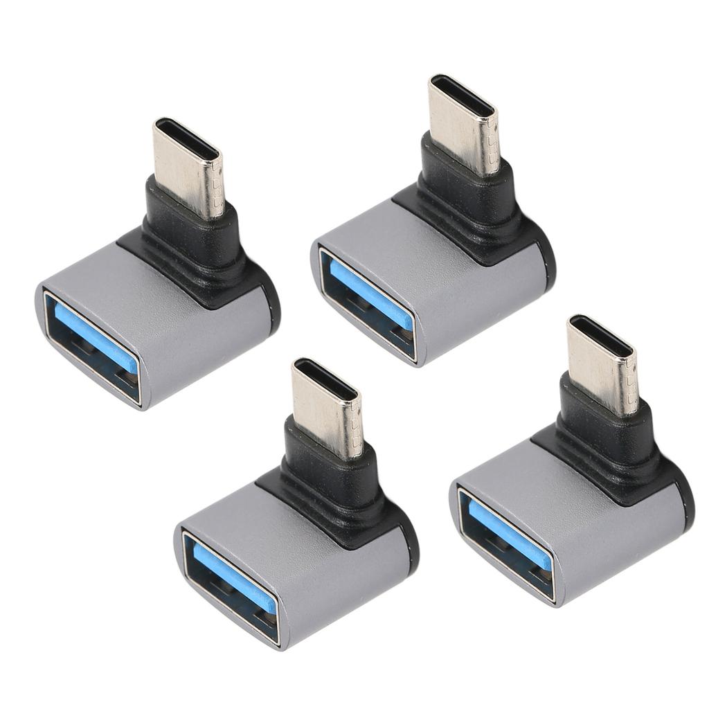 4pcs Right Angle USB C To USB Adapter 10Gbps High Speed 90 Degree Usb Female To Type C Male Adapter