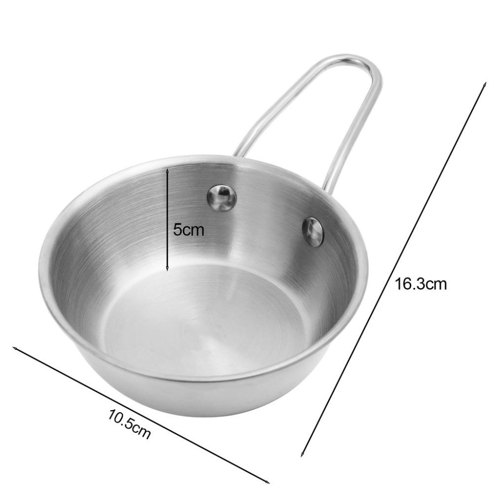 

Multi-purpose Seasoning Bowl with Handle Rice Wine Bowl Fashion Cuisine Bowl Silver with Handle