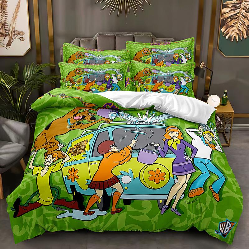 Scooby Doo Dog Quilt Cover Home Textiles Bedding Three-Piece Set, Kit Pillowcase