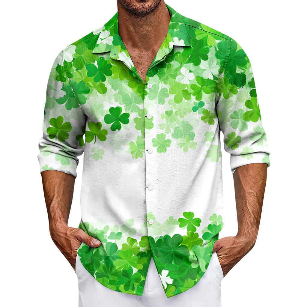 Pánská ležérní košile s dlouhým rukávem na knoflíky