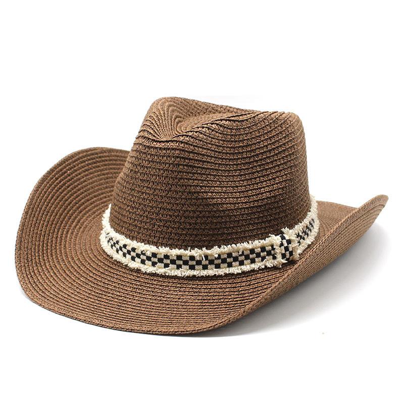 Summer Straw Hat For Men And Women With Wide Brim Sunshade For Outdoor Travel