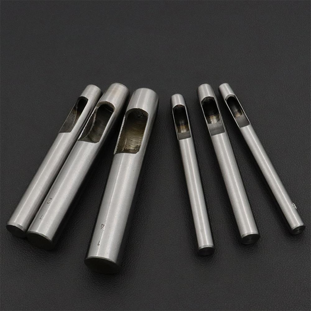 10pcs Leather Punch Hollow Set Hole Craft Set Hollow Puncher Belt Leathercraft Punch Leather Tool