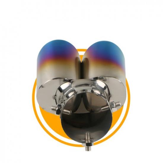 Car SUV Rear Dual Exhaust Tail Pipe Muffler Tip Throat Tailpipe Accessories