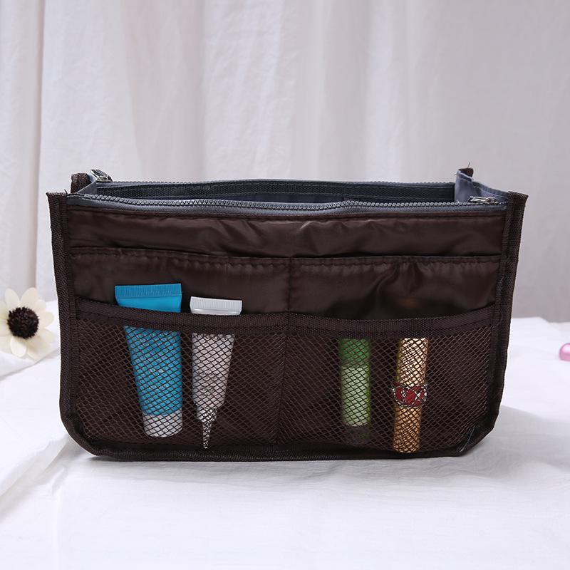 Nylon Cosmetic Bags For Women Tote Insert Double Zipper Makeup Bag Toiletries Storage Bag Girl Outdoors Travel Make Up Organizer
