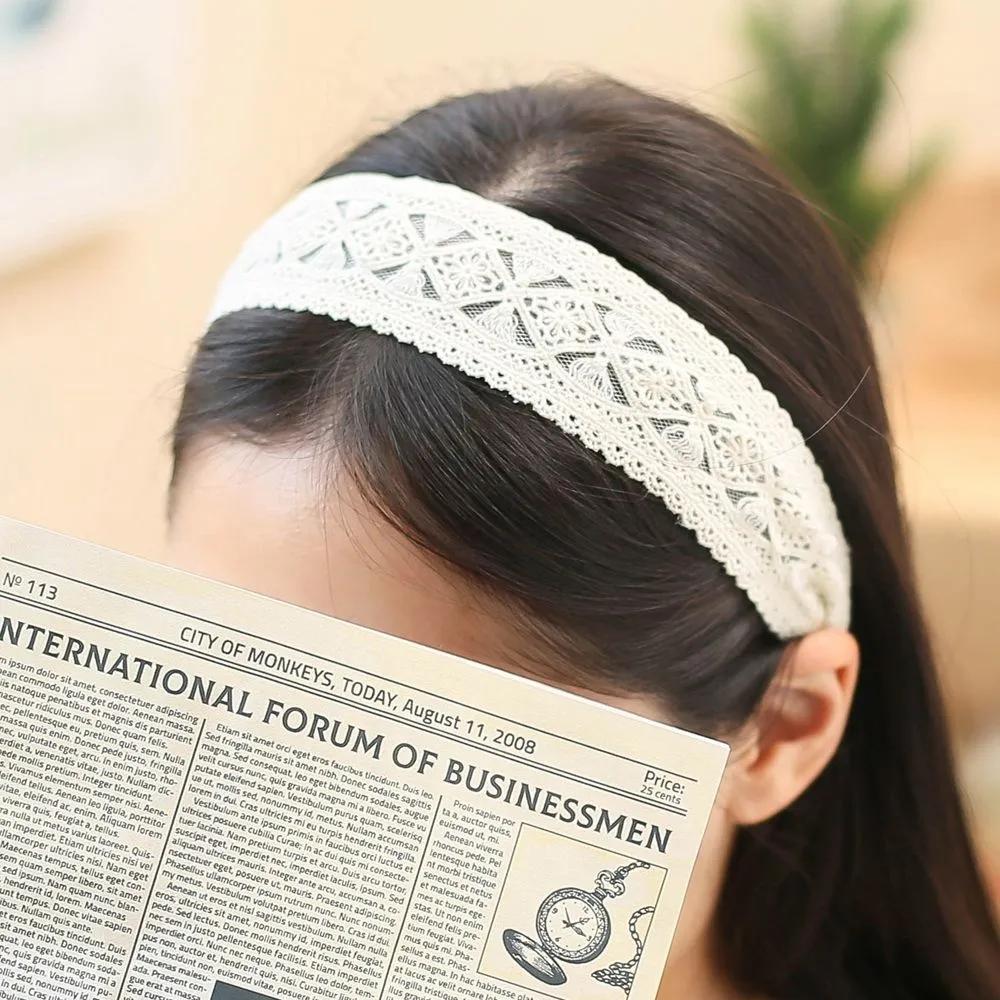 Handmade Headband Daily Headband Angel Shushu Frill Lace White