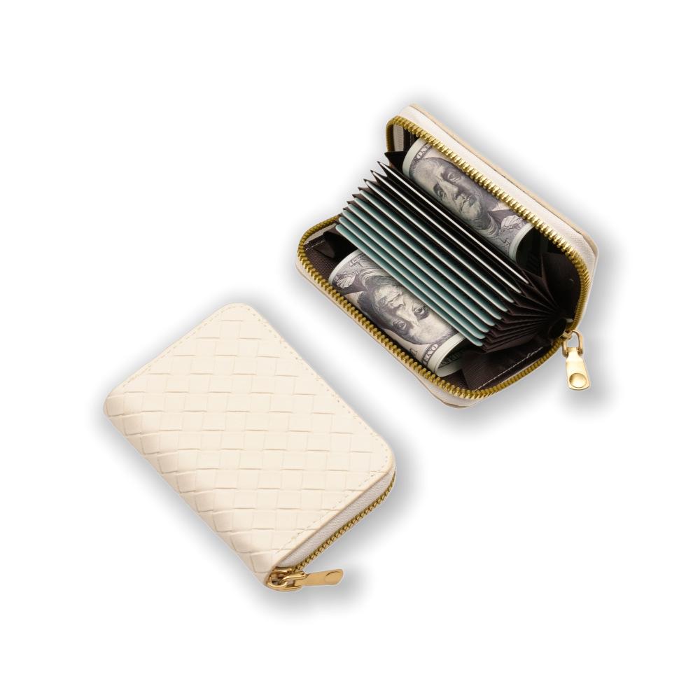 Женский трансграничный держатель для карт-гармошка: Многослотовые, Большой емкости, Короткий компактный кошелек для монет белый