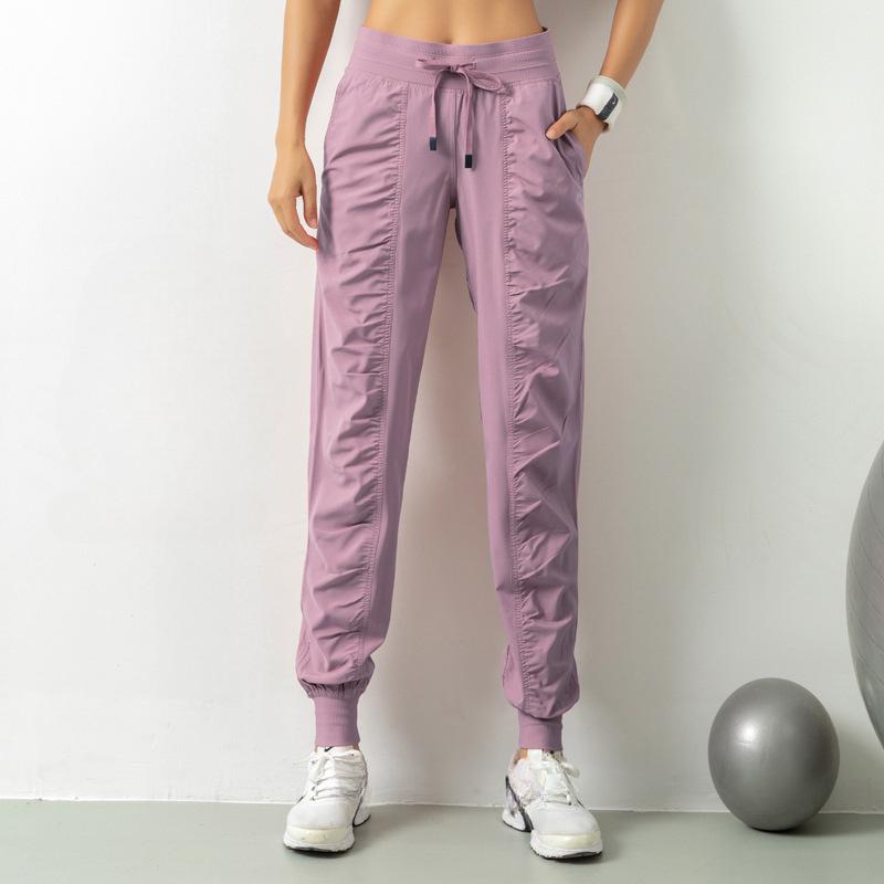 Women's Quick-Dry Athletic Joggers with Drawstring Waist and Side Pockets - Slim Fit, Breathable Polyester Blend for Running & Training