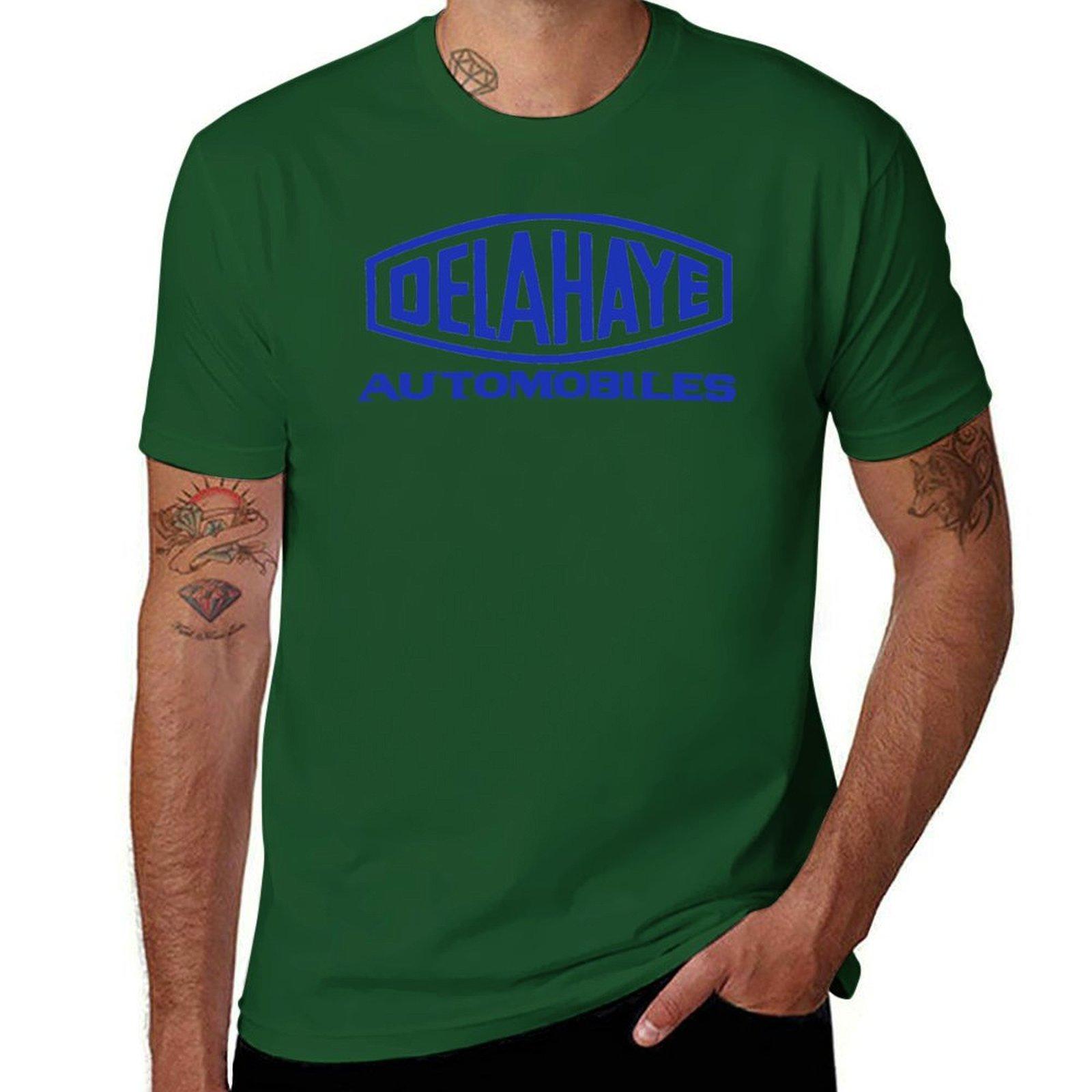 

French classic car logo Delahaye automobiles T-Shirt Short sleeve tee customizeds mens tall t shirts 4XL