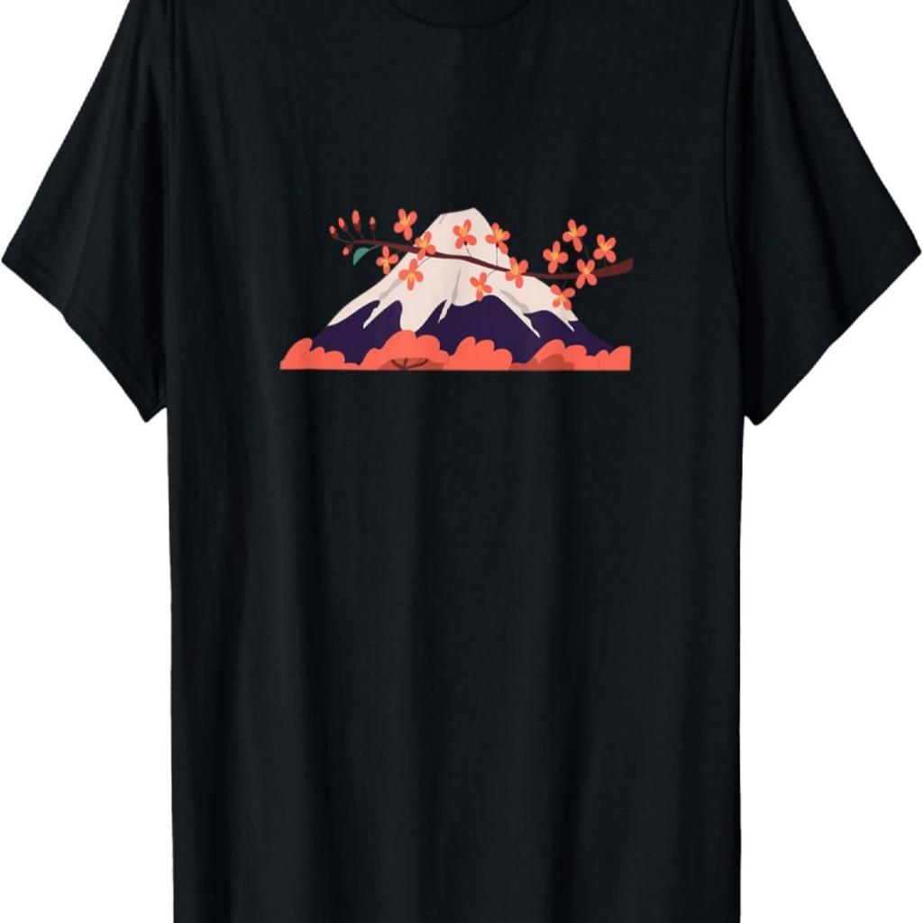 Fuji-berget - Fuji-berget Japan Körsbärsblomning Sol T-shirt(2)