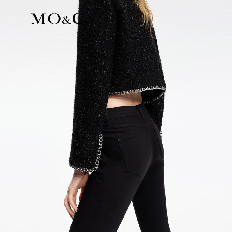 MO&Co. 2024 Spring Tweed Jacket with Metal Trim