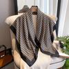 Letter Diagonal Silk Pattern 90 Square Scarf Printed Imitation Silk Fashionable Versatile Shawl Outer Headscarf Scarf