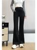 Women's Velvet Micro Flare Pants: High Waist, Tummy Control, Hip-Lifting, Warm, Slimming Yoga Wear for Winter