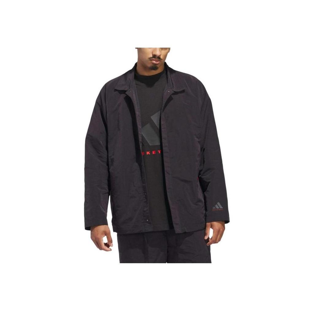 Adidas Basketball Series Fashion Soft Skin-Friendly Comfortable Daily Wear Versatile Casual Outerwear Jacket Unisex Black IW5641