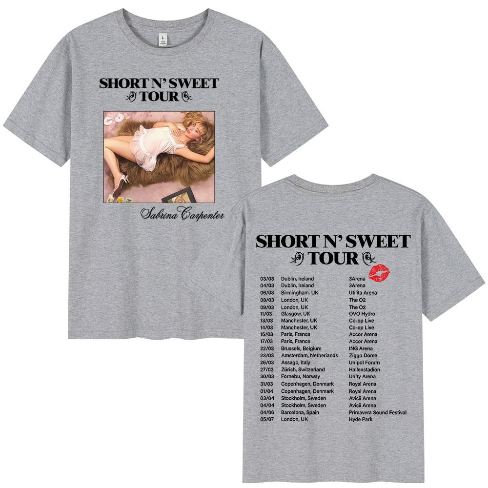 Sabrina Carpenter Short N Sweet Tour 2025 T Shirt Fans Gift Unisex Women Clothing Harajuku Aesthetic Tshirts Cotton Loose Tshirt