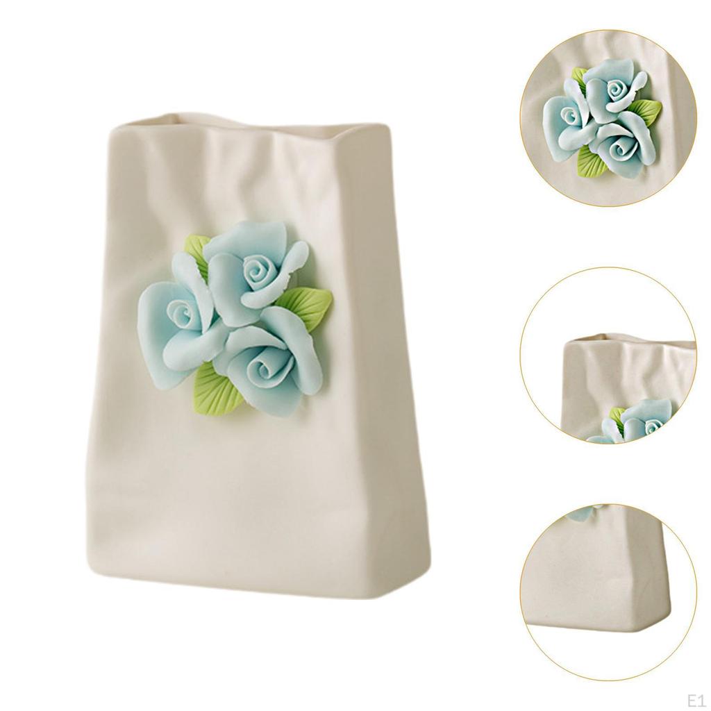 Chinese Handmade Porcelain Flower Vase Holder Desk Decoration Flowerpot for Holidays Birthday