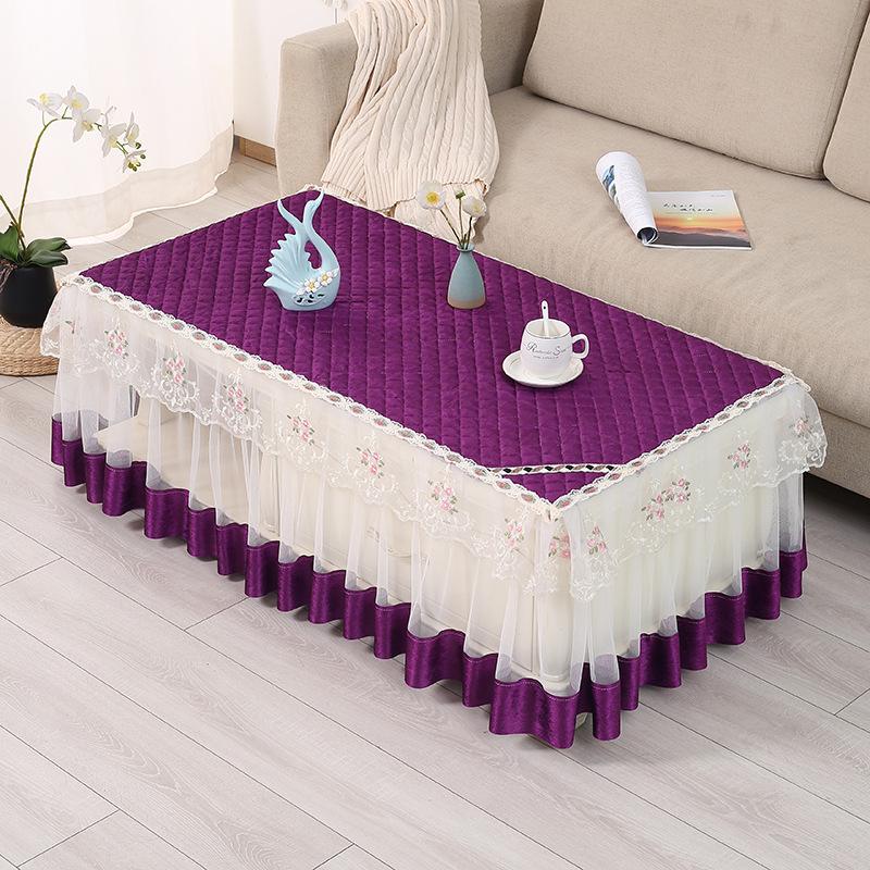 Modern Simple Household Tablecloth Processing Cotton And Linen Fabric Rectangular Peach Skin Velvet Table Cloth Coffee Table Cloth