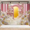 Spring Daisy Flower Backdrop Baby Shower Boho ArchBalloons Backdrop Girl Birthday Cake Smash Easter Kids Portrait Photo Props