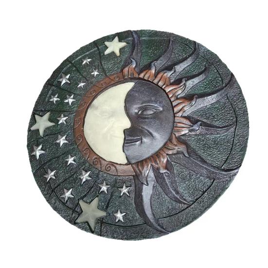 Garden Stepping Stone Glow-in-The-Dark Butterfly Insect Resin Garden Stone Moon Sun Star Stepping Stone for Patio Lawn