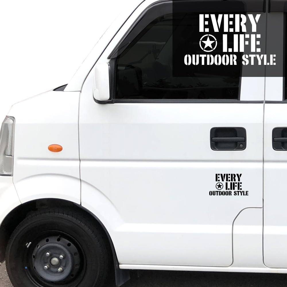 Suzuki Every Mini Van Stencil Emblem Letter Sticker Every [KAIMIRU STORE] Cut-Out (k-458 Black)
