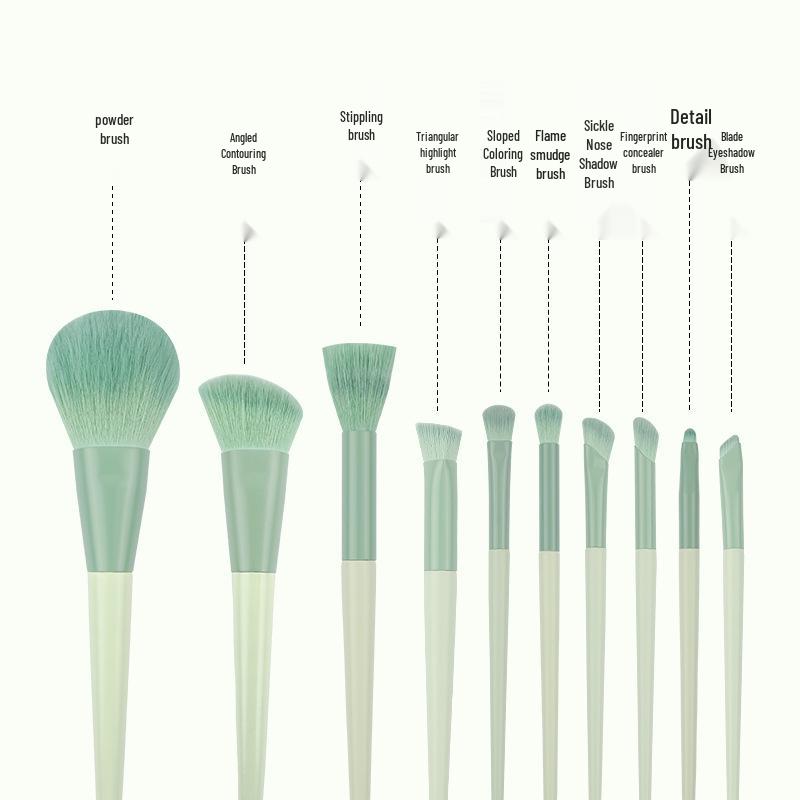 Cai Shi Lan 10/12-Piece 3.0 Three-Color Makeup Brush Set - Soft Bristles for Blush, Powder, and Contour.
