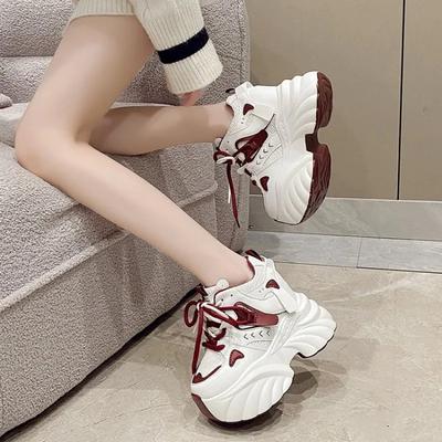 Fashion High-quality 2025 New Women Platform Sneakers Mesh Casual Chunky Shoes Heels Wedges Breathable Height Increasing Shoes Woman