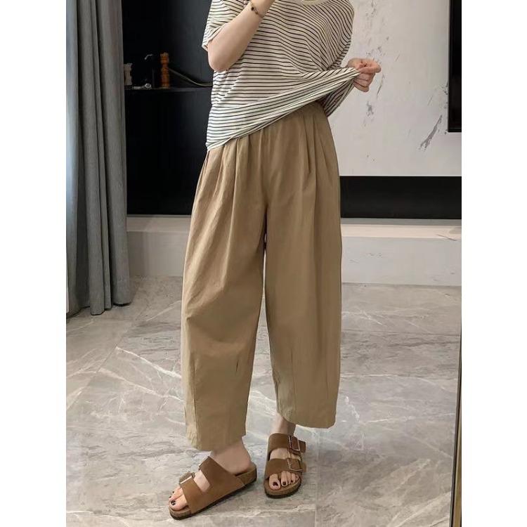 Women's Casual Pants High Waisted Casual Straight Leg Pants Loose Haren Pants Cropped Pants