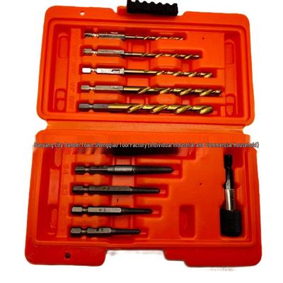 11-Piece Left-Hand HSS Drill Bit & Extractor Set with 60mm Quick-Release Socket In Orange Box