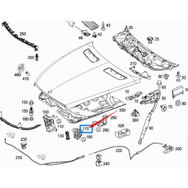 Mercedes-Benz S-Class W221 Hood Lock Block (2218800260)