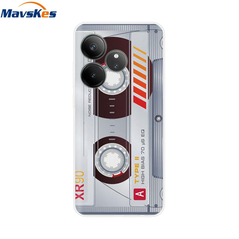 For Realme GT 6T Case Soft TPU Clear Painted Back Cover For Realme GT 6 Case GT6 6T Transparent Bumper RealmeGT6 Cute Protector