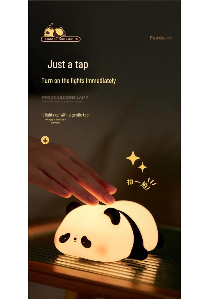 Panda Huahua Silicone Night Light: Soft Glow Sleep Companion & Children's Toy Gift