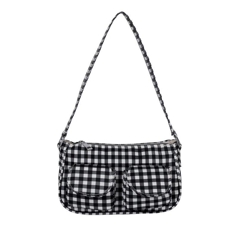 Sweet Plaid Bag, Foreign Style Cute Messenger Bag 2025 New Spring Fresh College Style Shoulder Small Square Bag